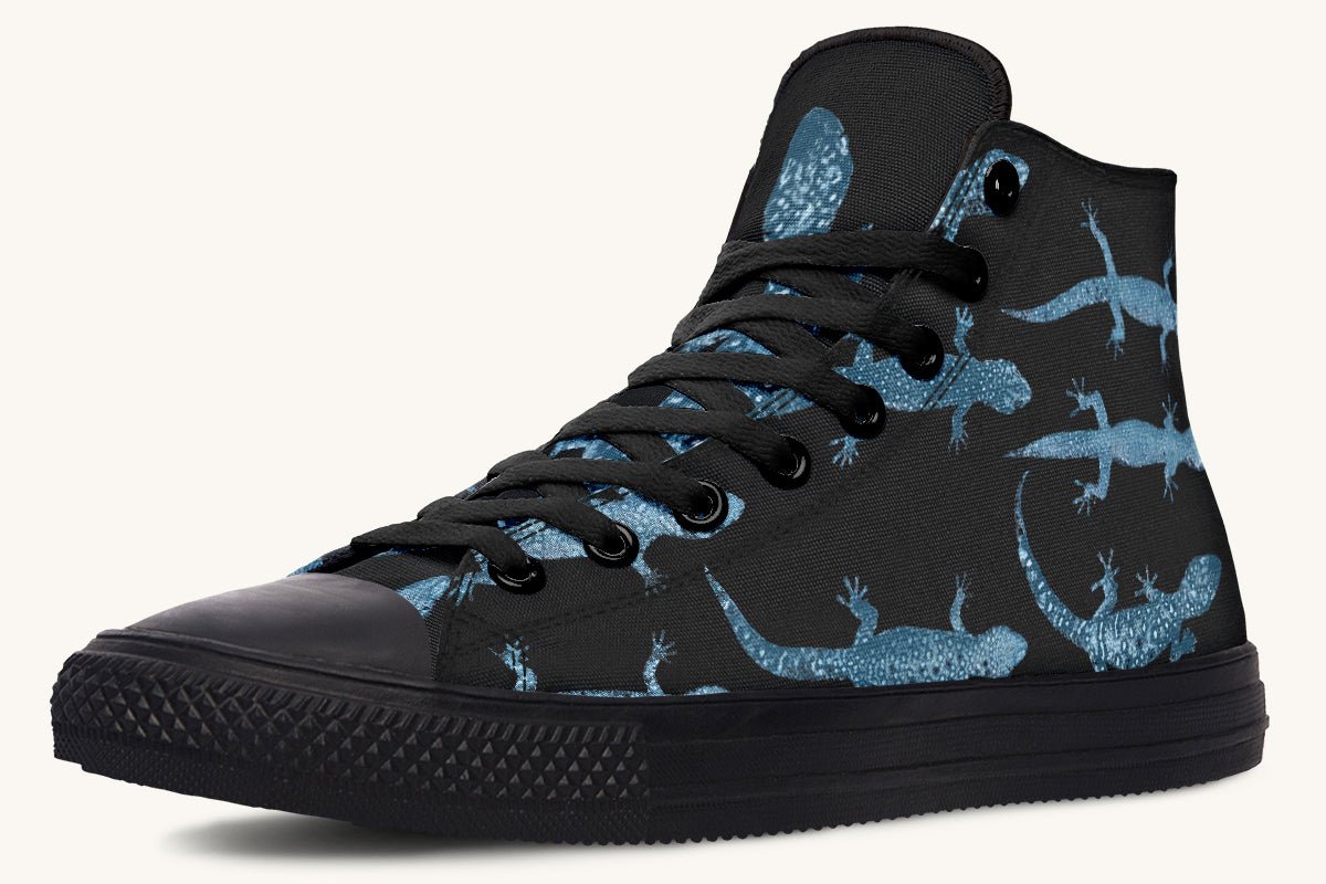 March of the Lizards Blue Black Hightops - Jaded Lament