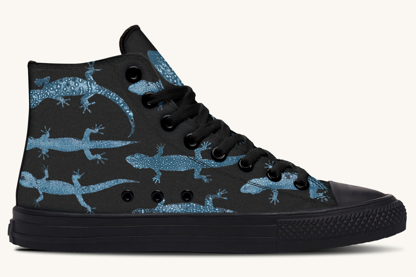 March of the Lizards Blue Black Hightops - Jaded Lament