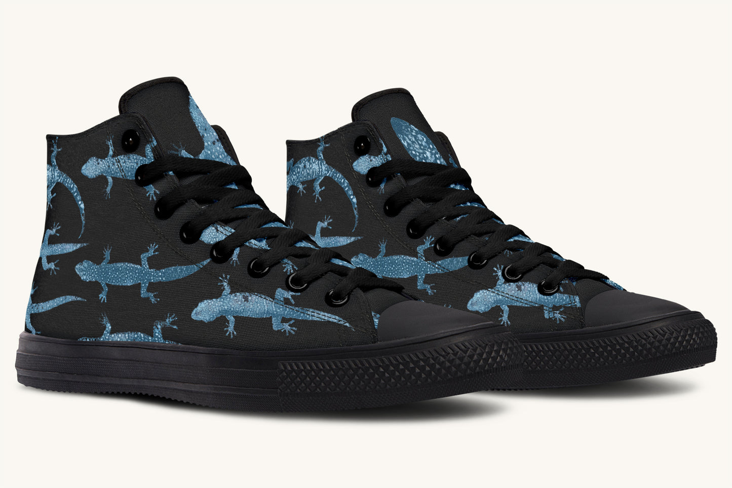 March of the Lizards Blue Black Hightops - Jaded Lament