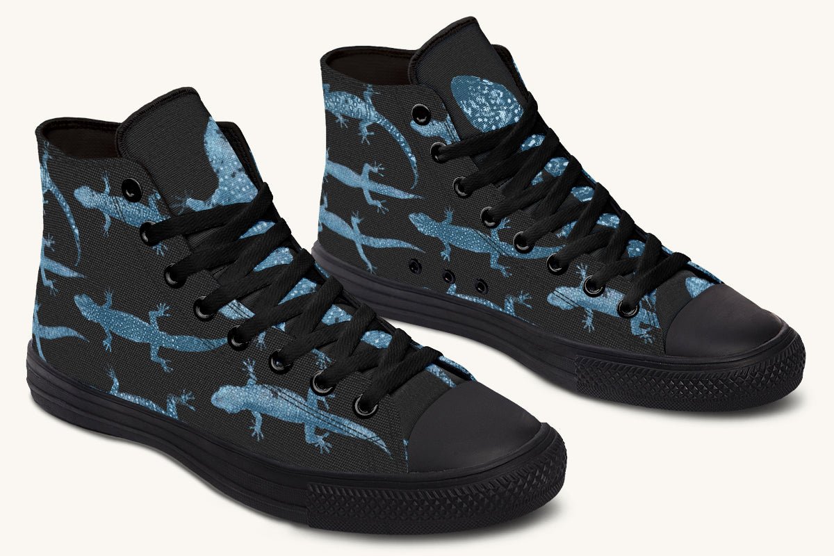 March of the Lizards Blue Black Hightops - Jaded Lament