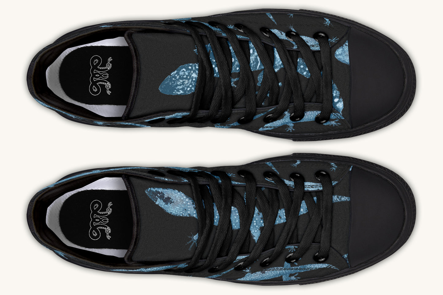 March of the Lizards Blue Black Hightops - Jaded Lament