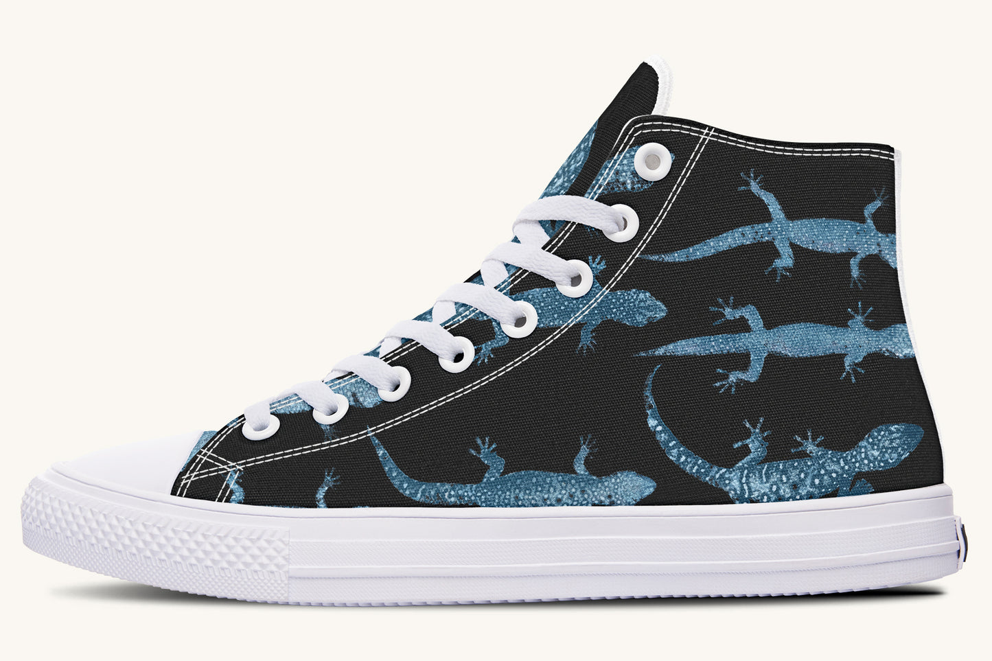 March of the Lizards Blue Black Hightops - Jaded Lament