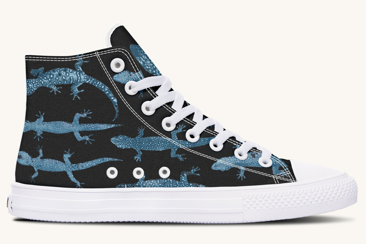 March of the Lizards Blue Black Hightops - Jaded Lament