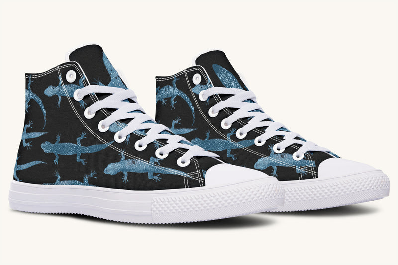 March of the Lizards Blue Black Hightops - Jaded Lament