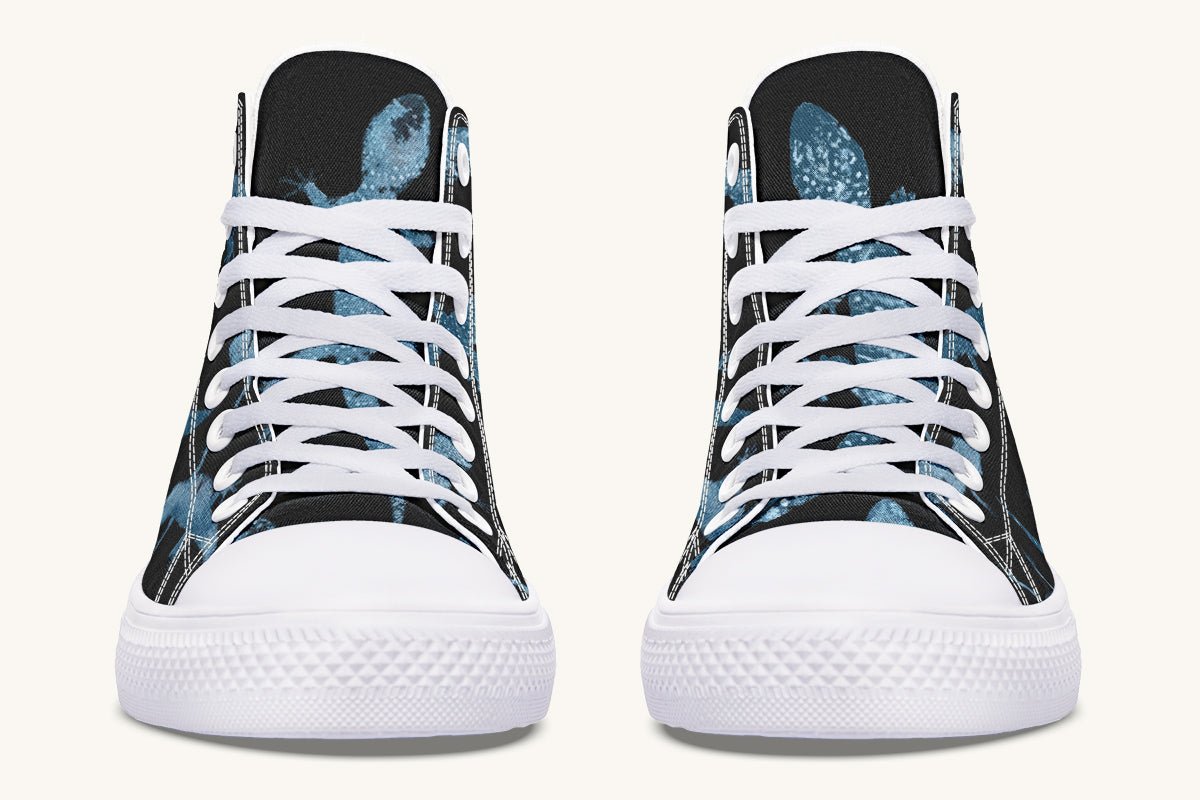 March of the Lizards Blue Black Hightops - Jaded Lament