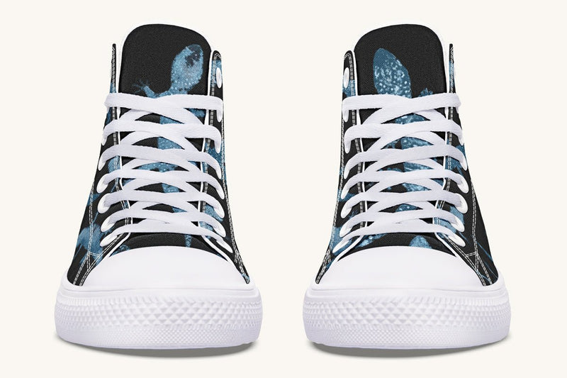 March of the Lizards Blue Black Hightops - Jaded Lament