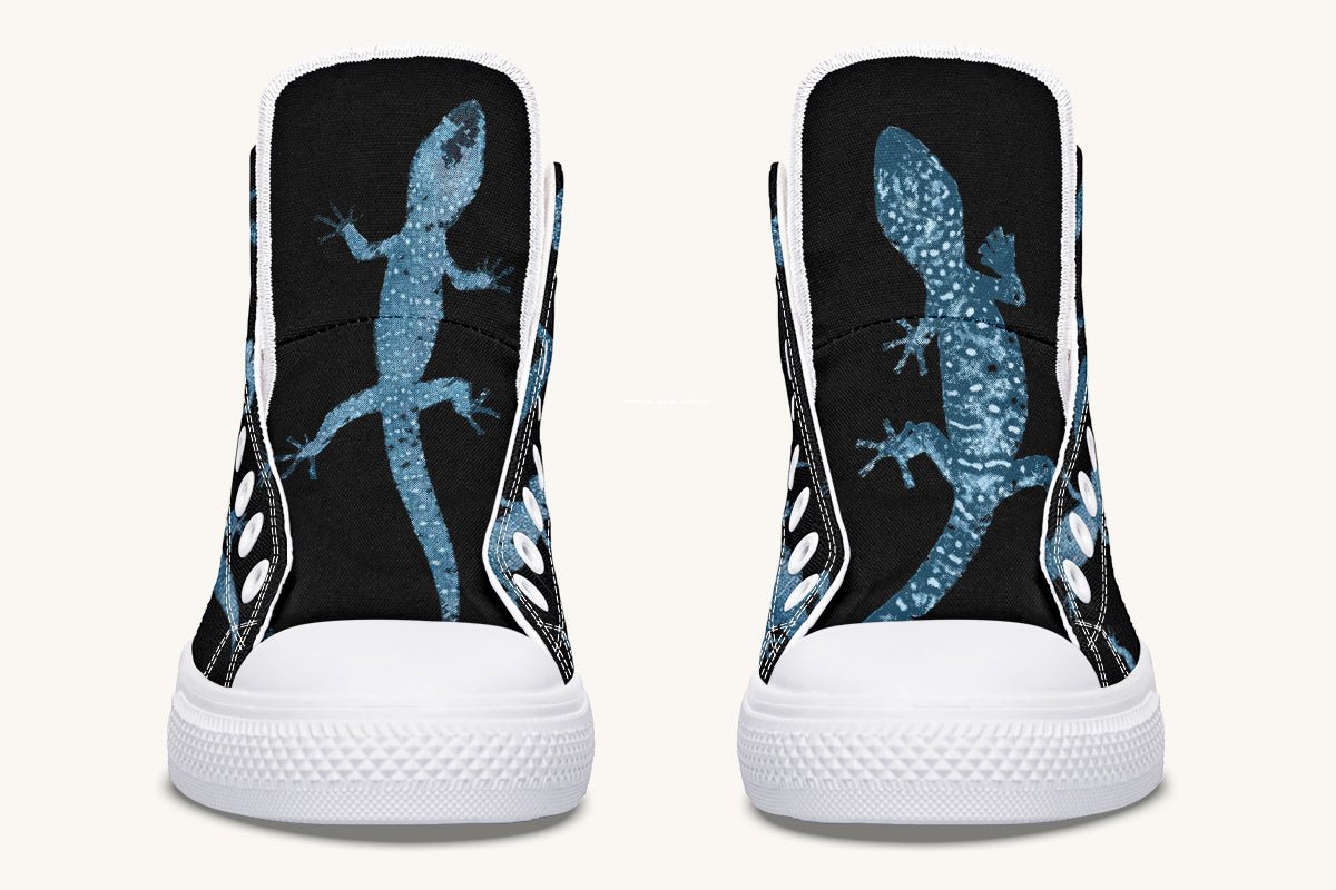 March of the Lizards Blue Black Hightops - Jaded Lament