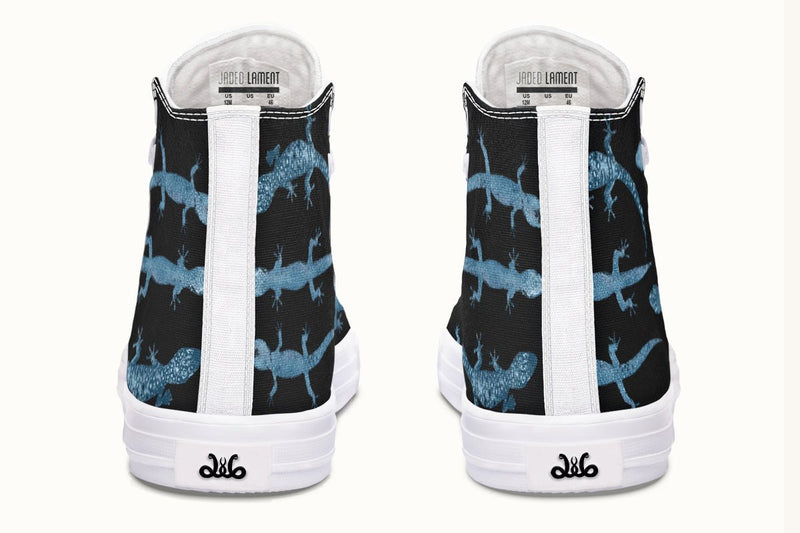 March of the Lizards Blue Black Hightops - Jaded Lament