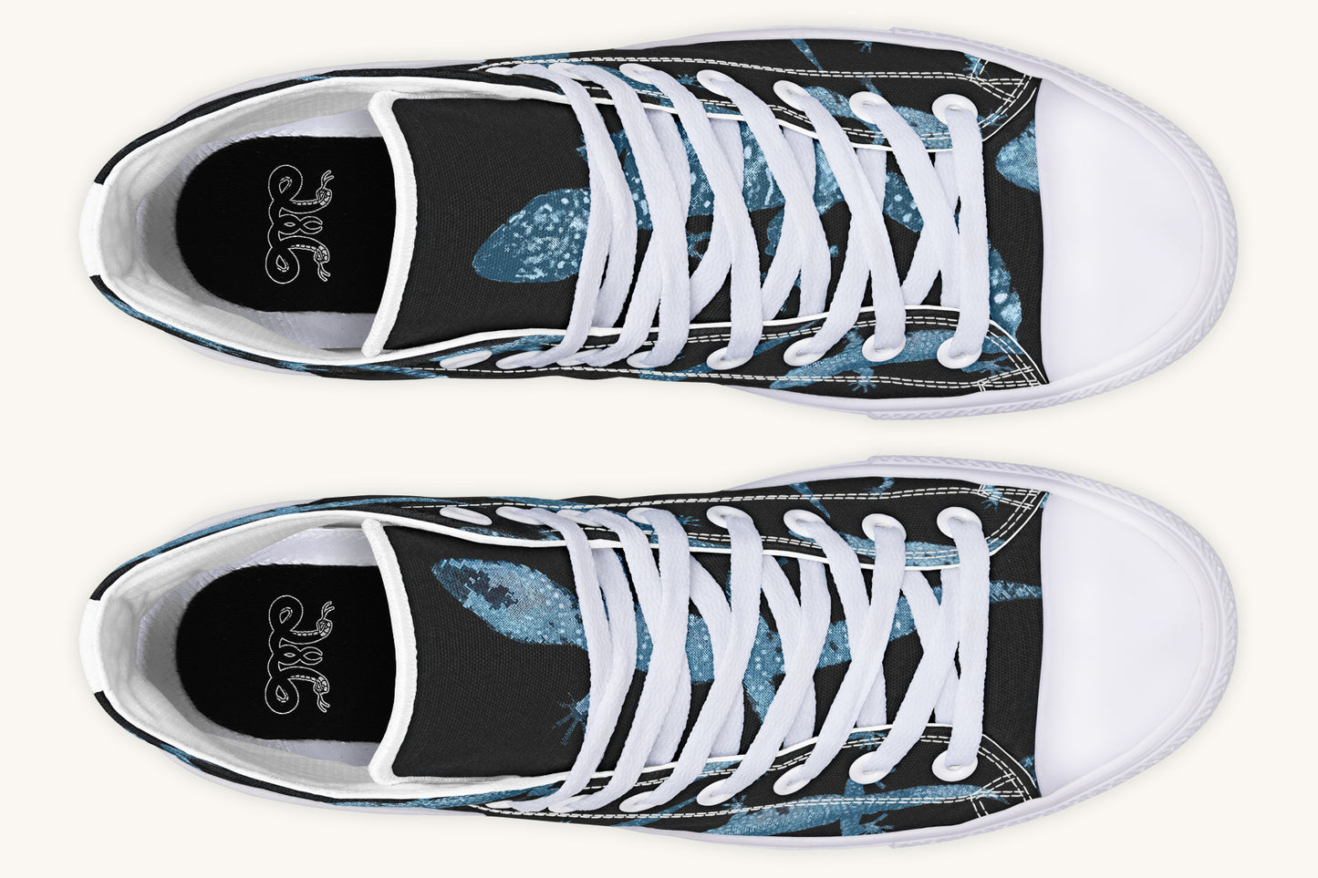 March of the Lizards Blue Black Hightops - Jaded Lament