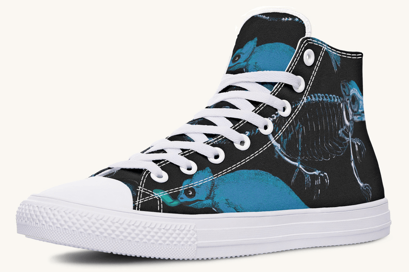 Reptilian in Bloom Black and Blue Hightops - Jaded Lament