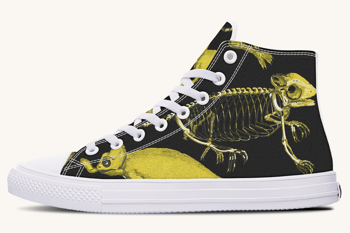 Reptilian in Bloom Black and Gold Hightops - Jaded Lament