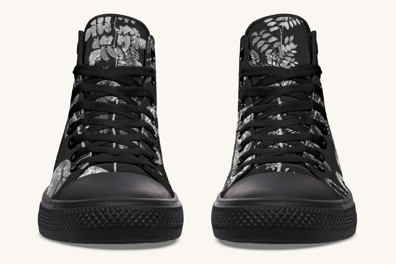Serpent in Bloom Silver Snake Hightops - Jaded Lament