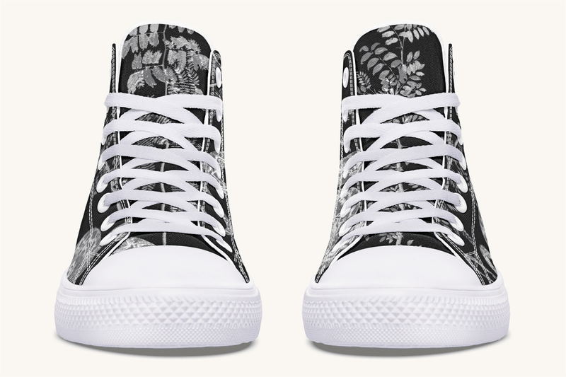 Serpent in Bloom Silver Snake Hightops - Jaded Lament