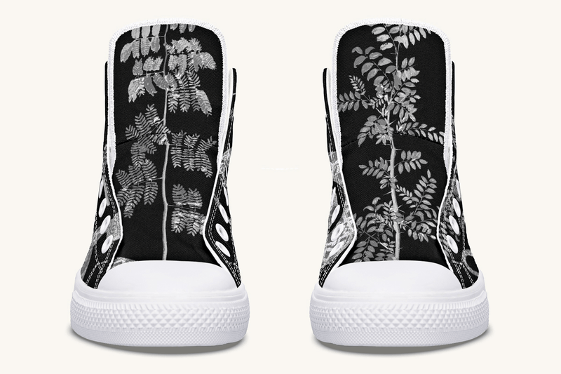 Serpent in Bloom Silver Snake Hightops - Jaded Lament
