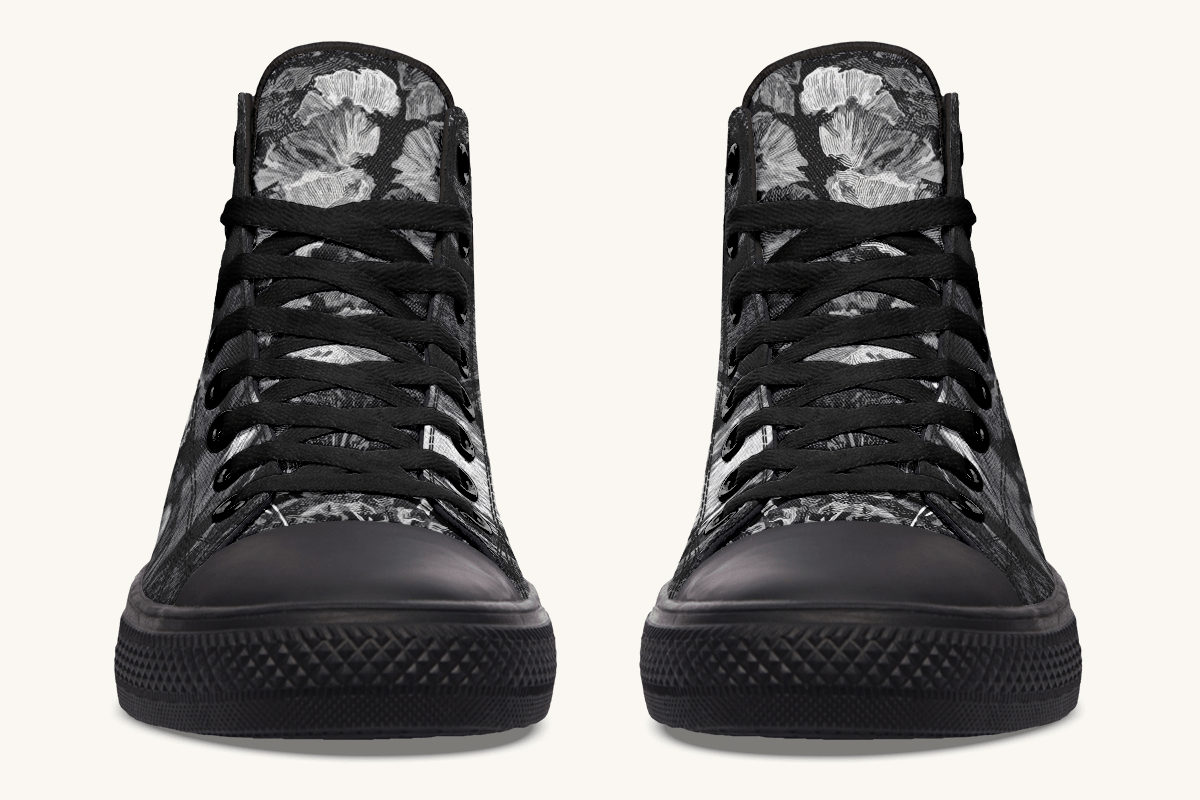 She Watched the Bones Sink Black Hightops - Jaded Lament