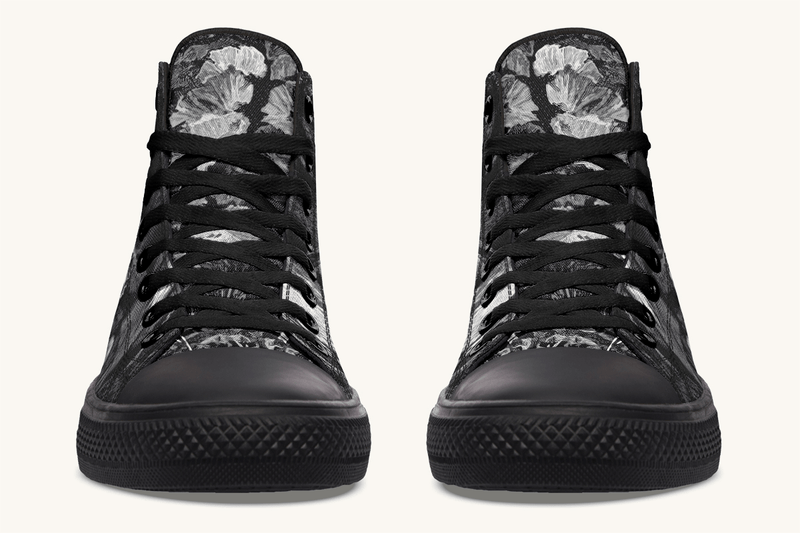 She Watched the Bones Sink Black Hightops - Jaded Lament