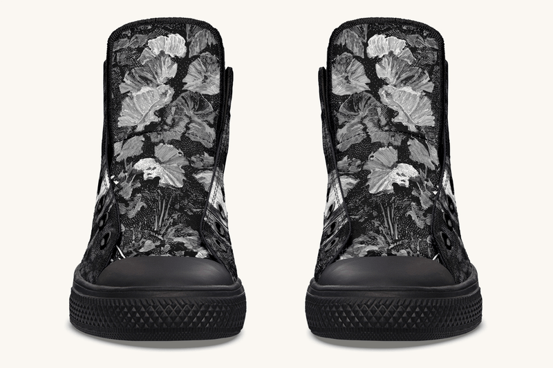 She Watched the Bones Sink Black Hightops - Jaded Lament