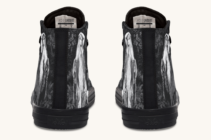 She Watched the Bones Sink Black Hightops - Jaded Lament
