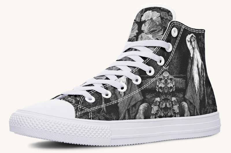 She Watched the Bones Sink Black Hightops - Jaded Lament