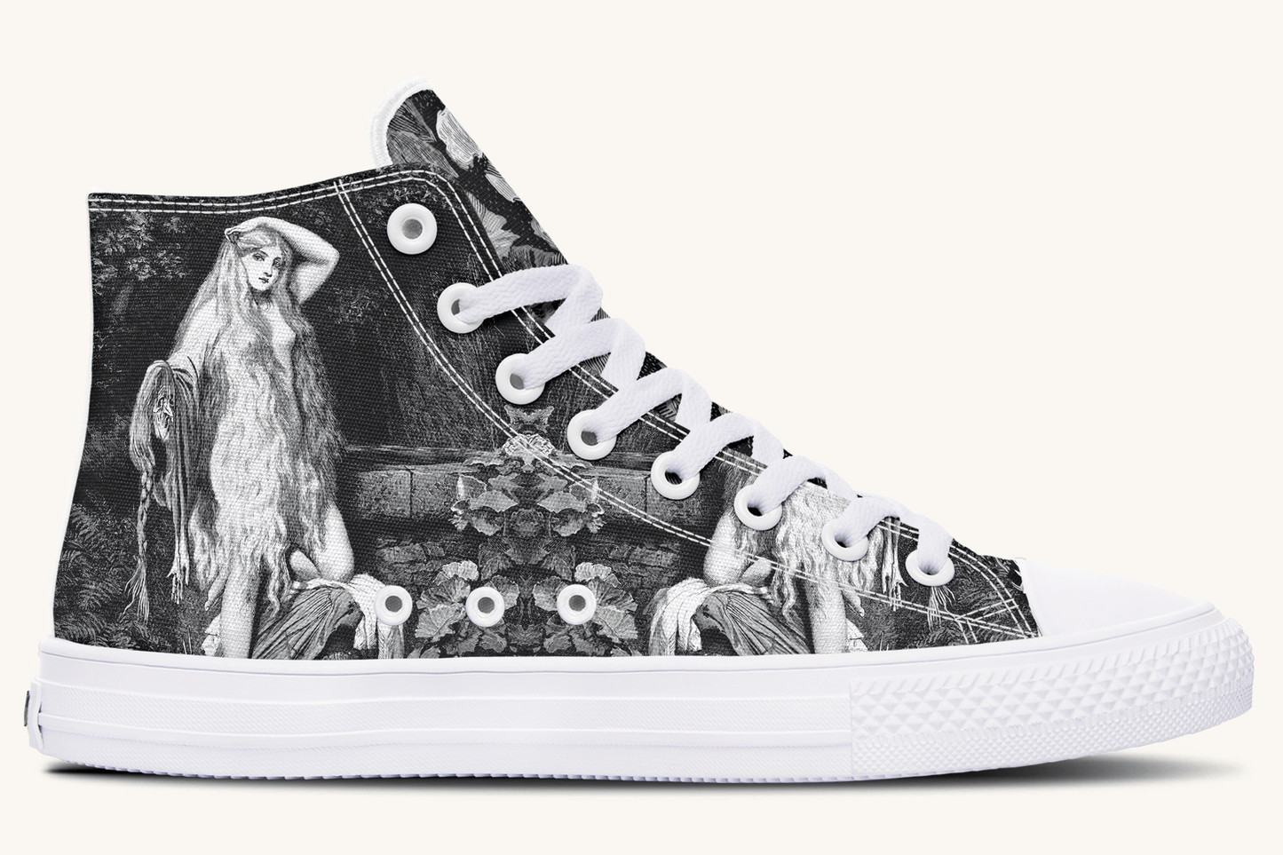 She Watched the Bones Sink Black Hightops - Jaded Lament