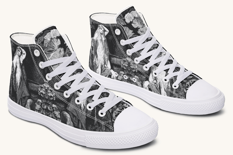 She Watched the Bones Sink Black Hightops - Jaded Lament