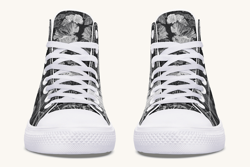 She Watched the Bones Sink Black Hightops - Jaded Lament