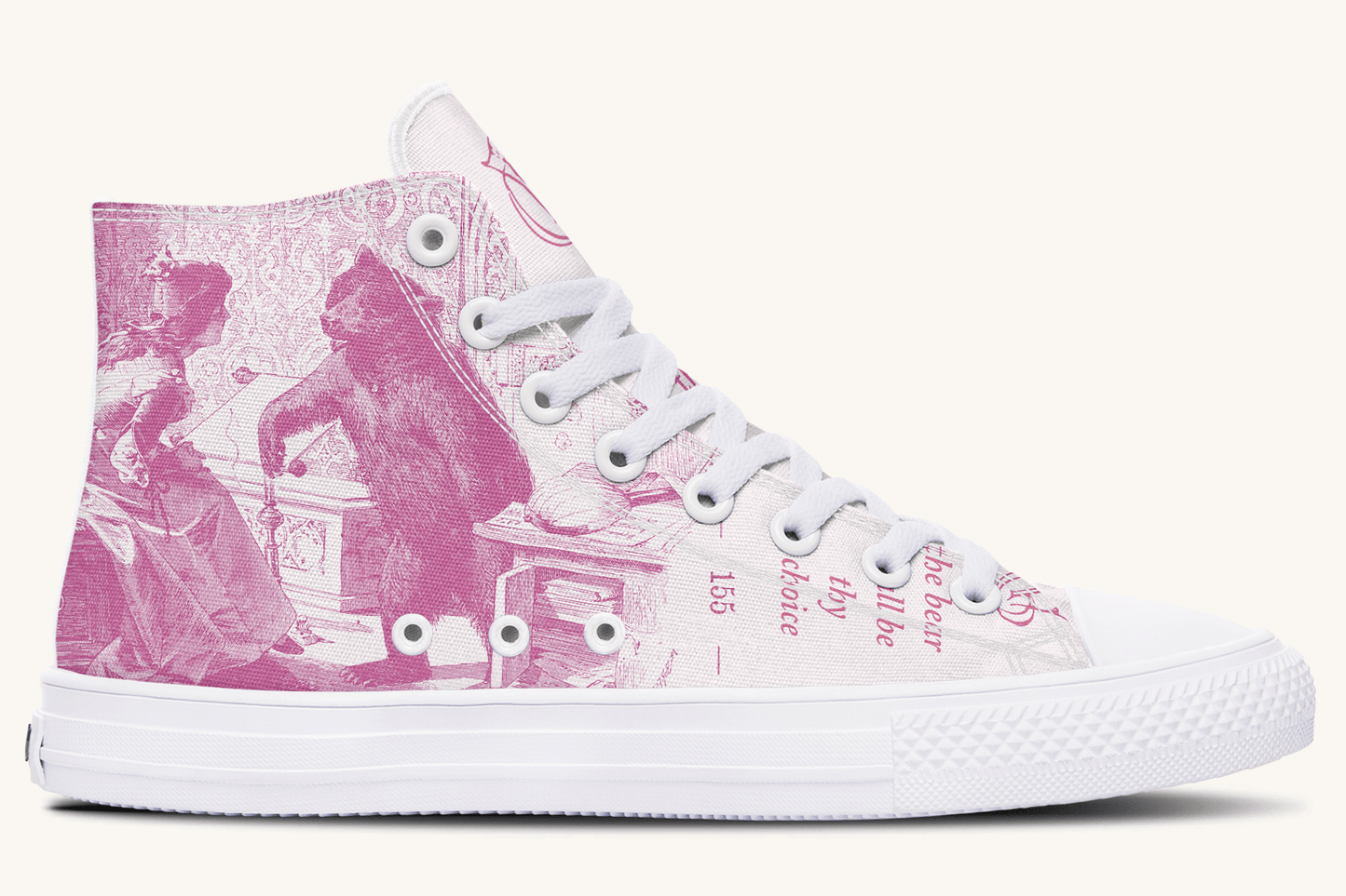 The Bear Shall Be Thy Choice (Pink) Hightops - Jaded Lament