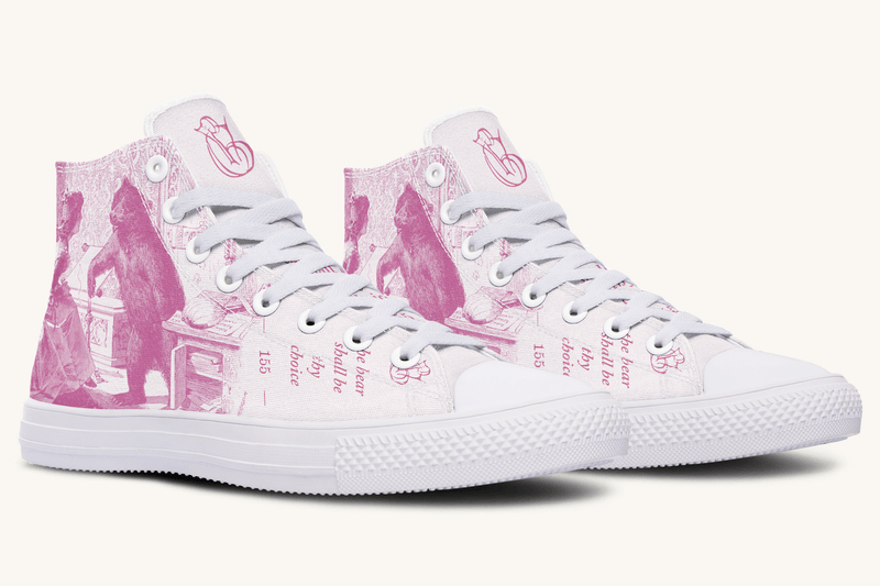 The Bear Shall Be Thy Choice (Pink) Hightops - Jaded Lament
