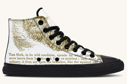 The Sloth Stays Brown White Hightops