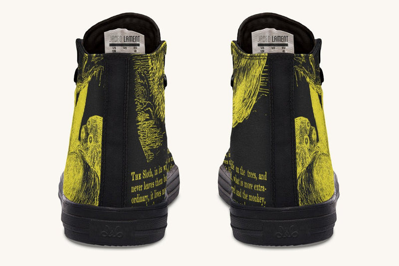 The Sloth Stays Occult Yellow Hightops - Jaded Lament