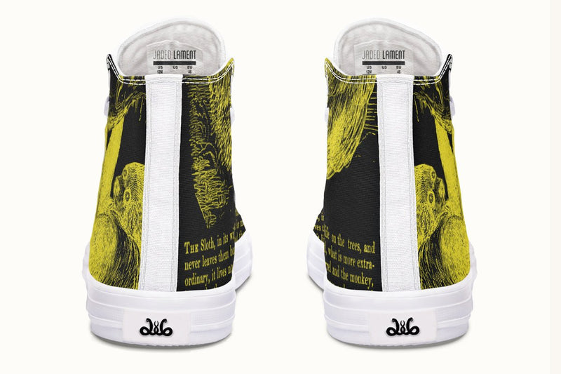 The Sloth Stays Occult Yellow Hightops - Jaded Lament
