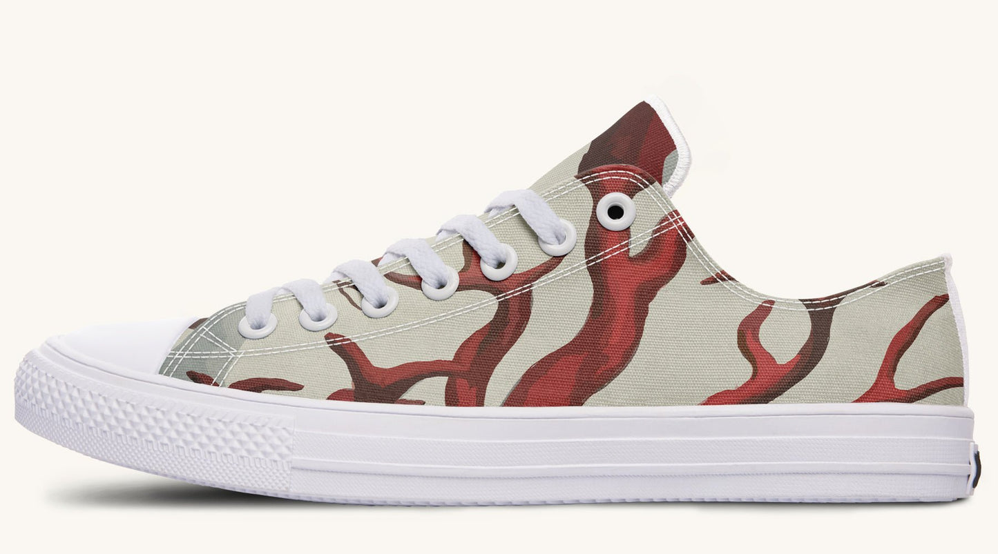 A Bloodroot Coral Sea Lowtops - Jaded Lament