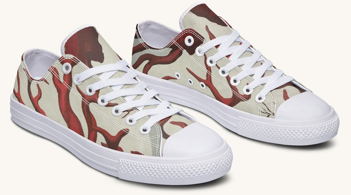 A Bloodroot Coral Sea Lowtops - Jaded Lament