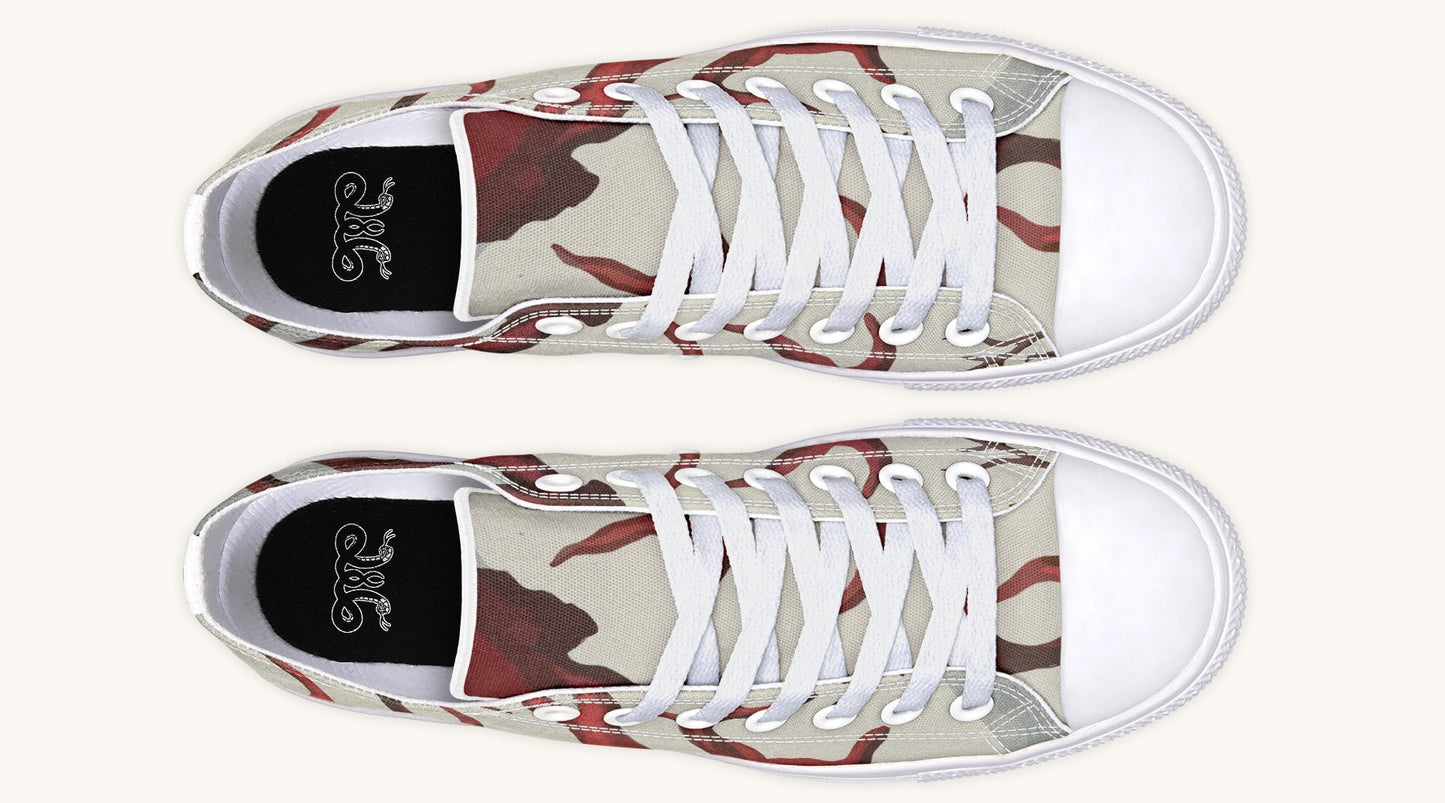 A Bloodroot Coral Sea Lowtops - Jaded Lament