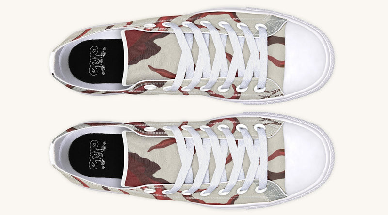 A Bloodroot Coral Sea Lowtops - Jaded Lament