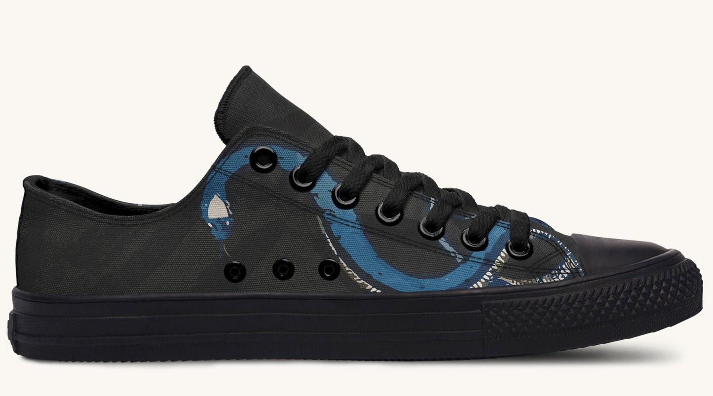 Blue Snake Black Lowtops - Jaded Lament