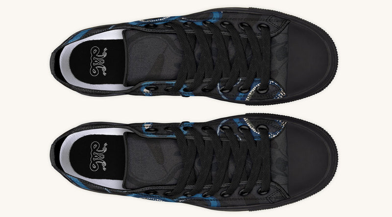 Blue Snake Black Lowtops - Jaded Lament