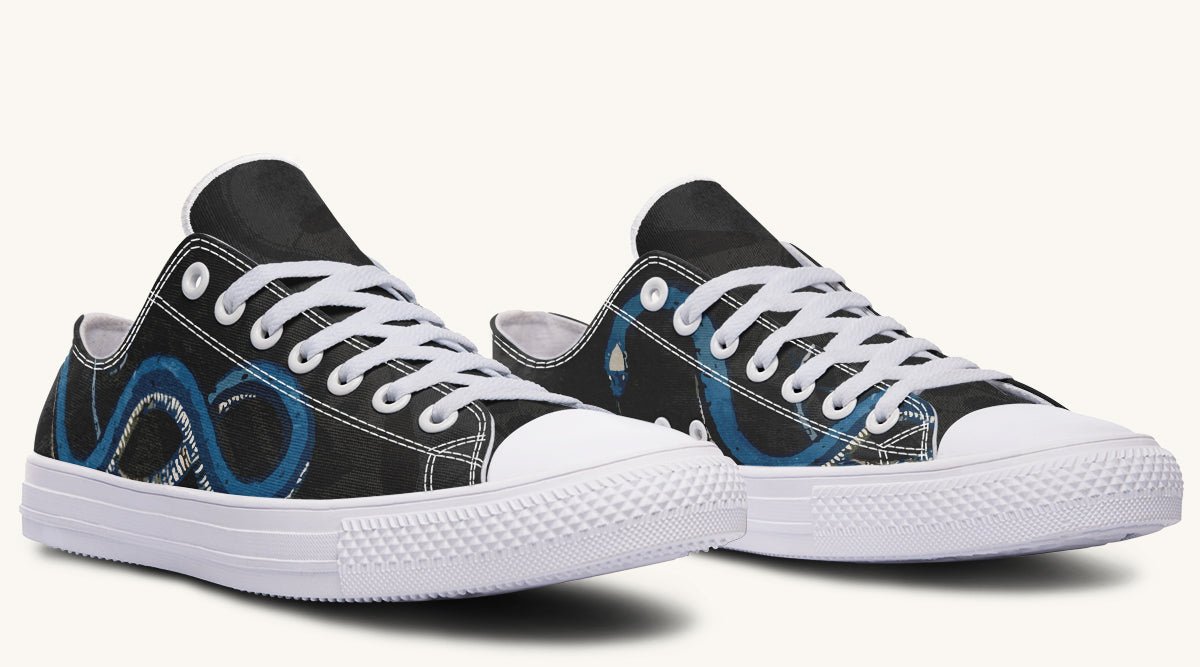 Blue Snake Black Lowtops - Jaded Lament