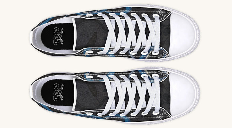 Blue Snake Black Lowtops - Jaded Lament