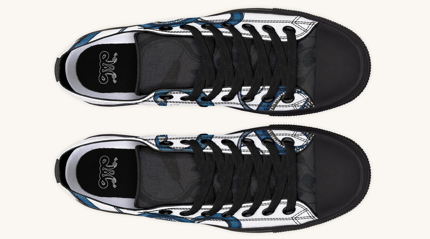 Blue Snake White Lowtops - Jaded Lament