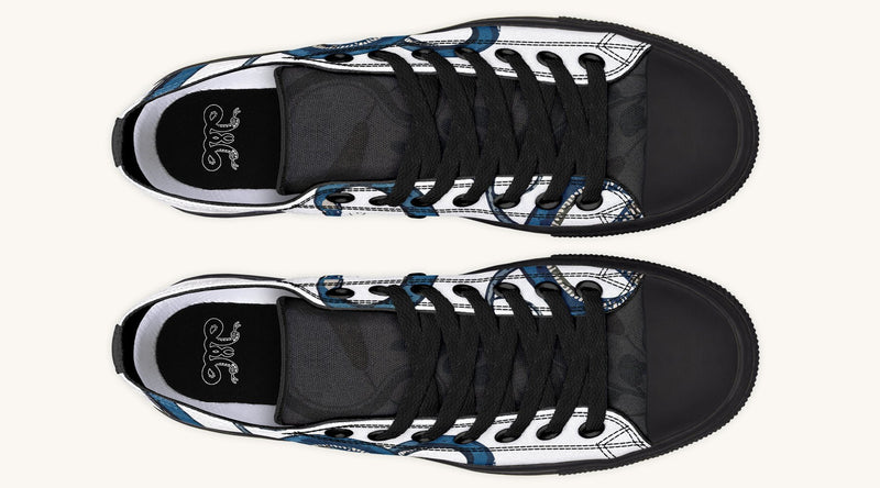 Blue Snake White Lowtops - Jaded Lament