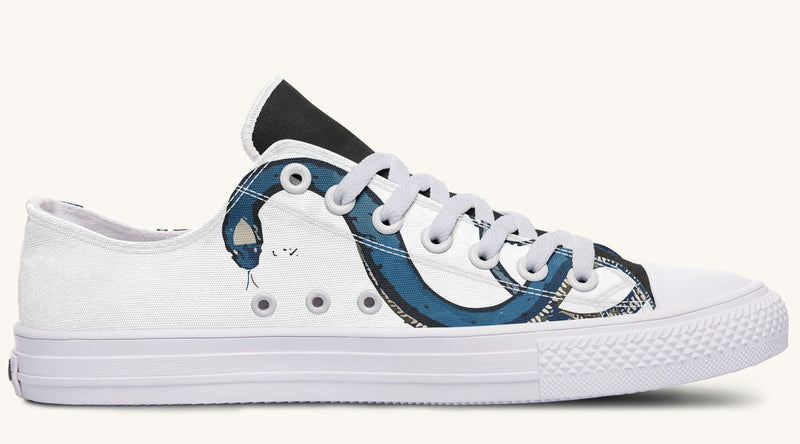 Blue Snake White Lowtops - Jaded Lament