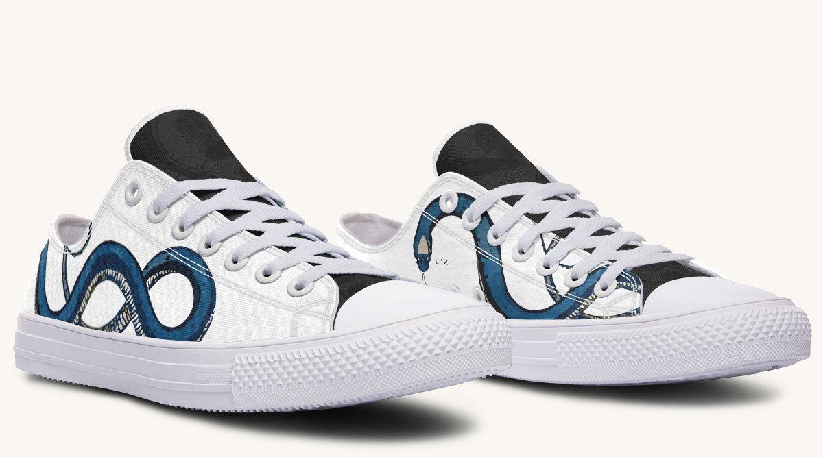 Blue Snake White Lowtops - Jaded Lament