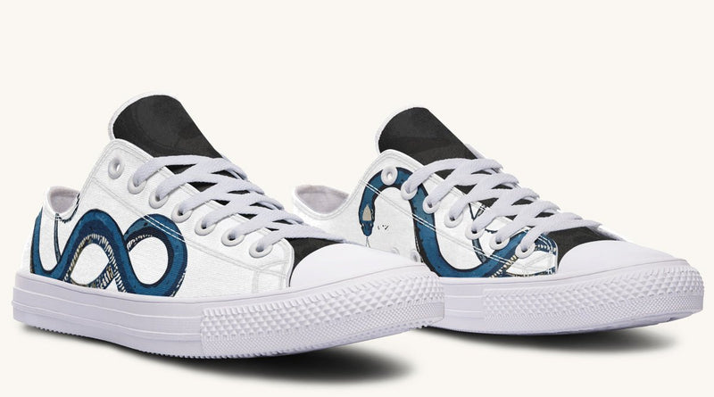 Blue Snake White Lowtops - Jaded Lament