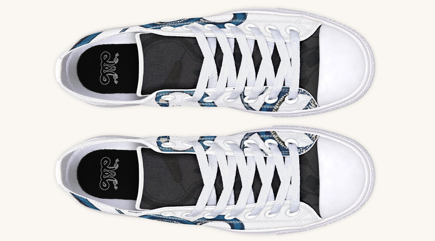 Blue Snake White Lowtops - Jaded Lament
