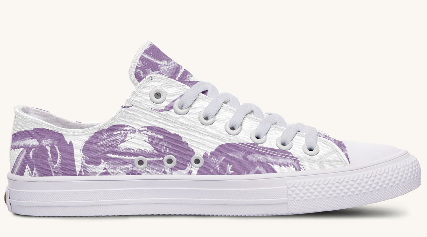 Crawl the Sea of Stars Purple White Lowtops - Jaded Lament