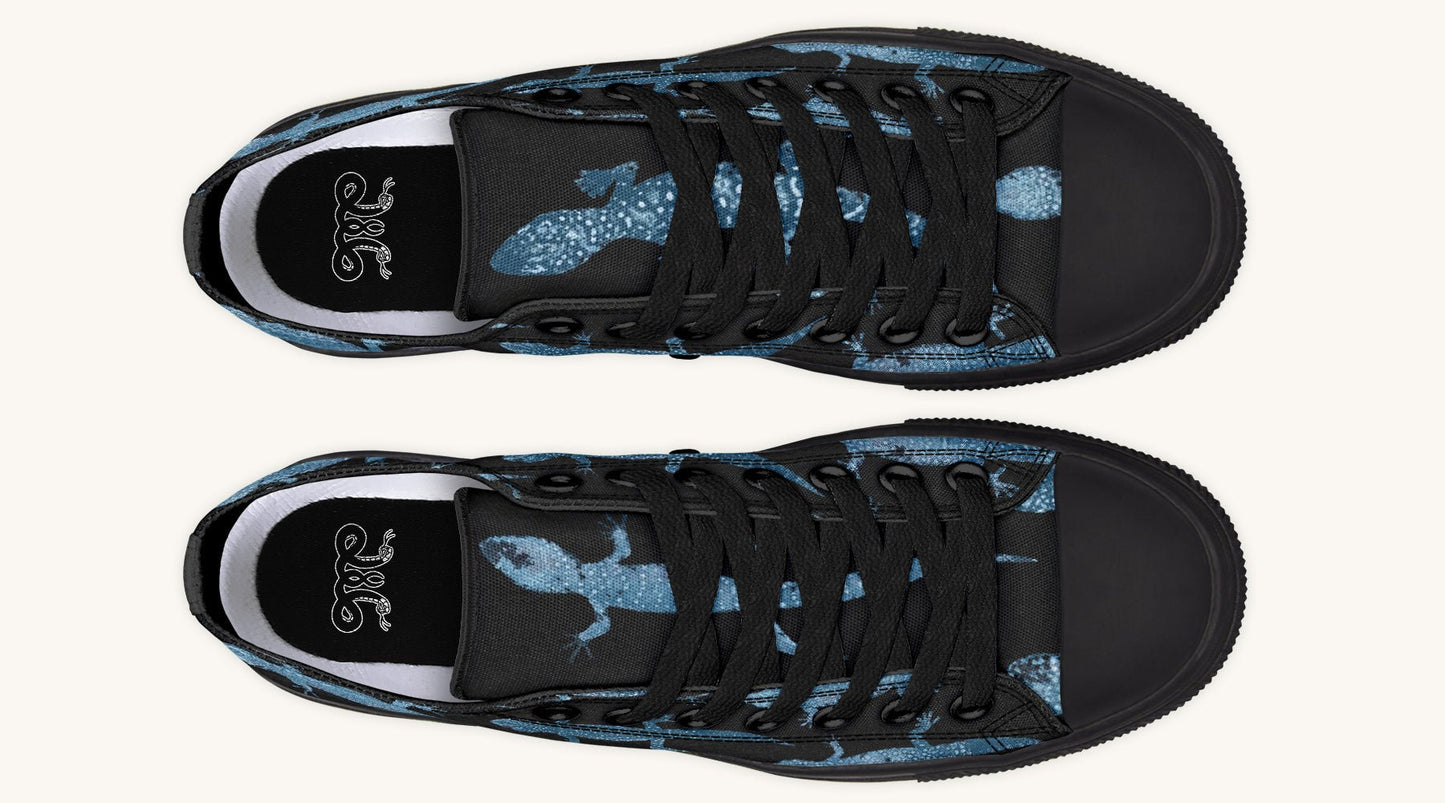March of the Lizards Blue Black Lowtops - Jaded Lament