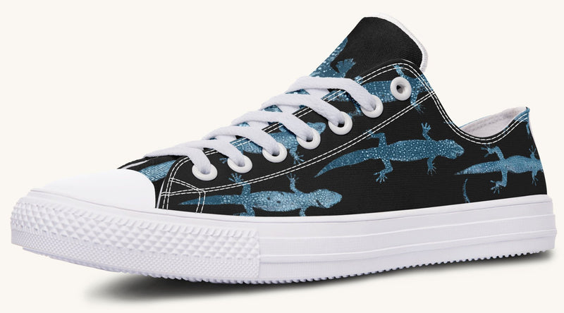 March of the Lizards Blue Black Lowtops - Jaded Lament