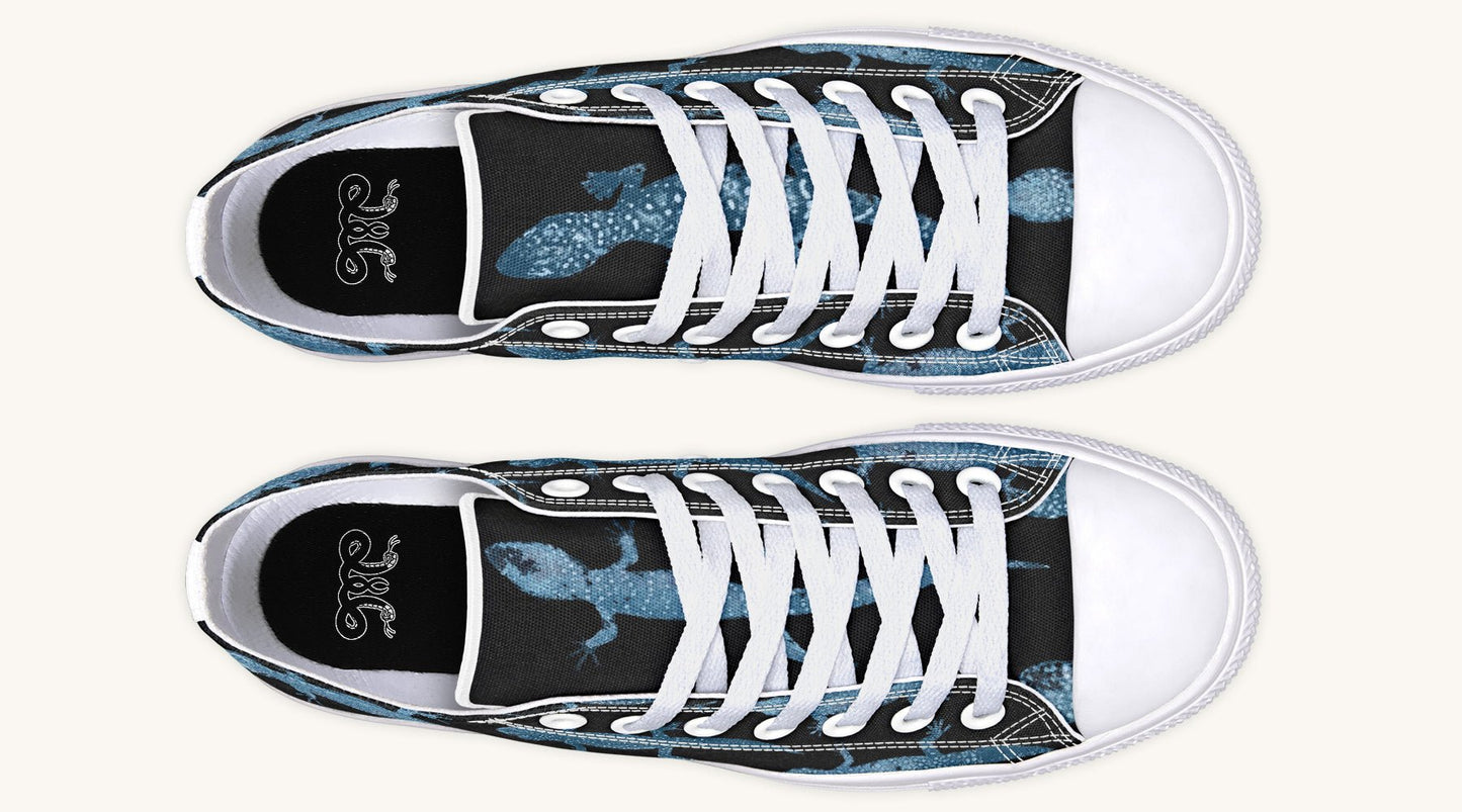 March of the Lizards Blue Black Lowtops - Jaded Lament