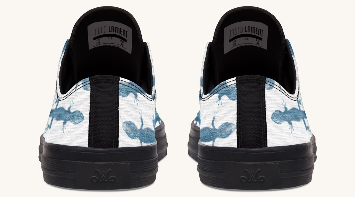 March of the Lizards Blue White Lowtops - Jaded Lament